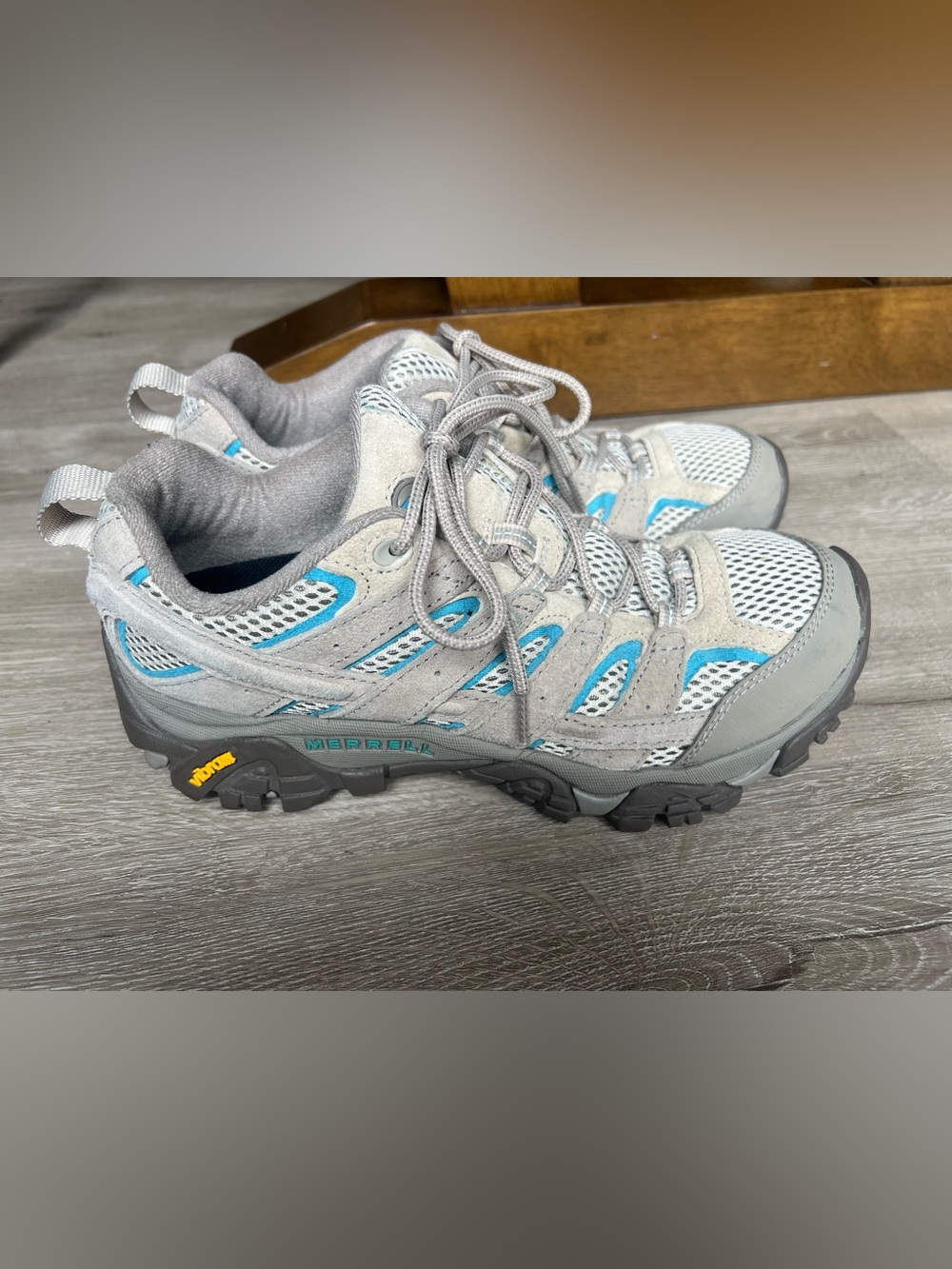 Merrell Gray and Teal Women's Trail Hiking Shoes